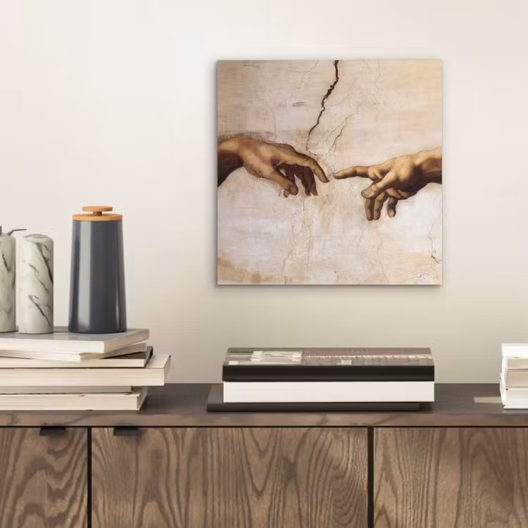 Aluminium schilderij - Adam - Michelangelo - Schilderij - Creation of Adam — 2