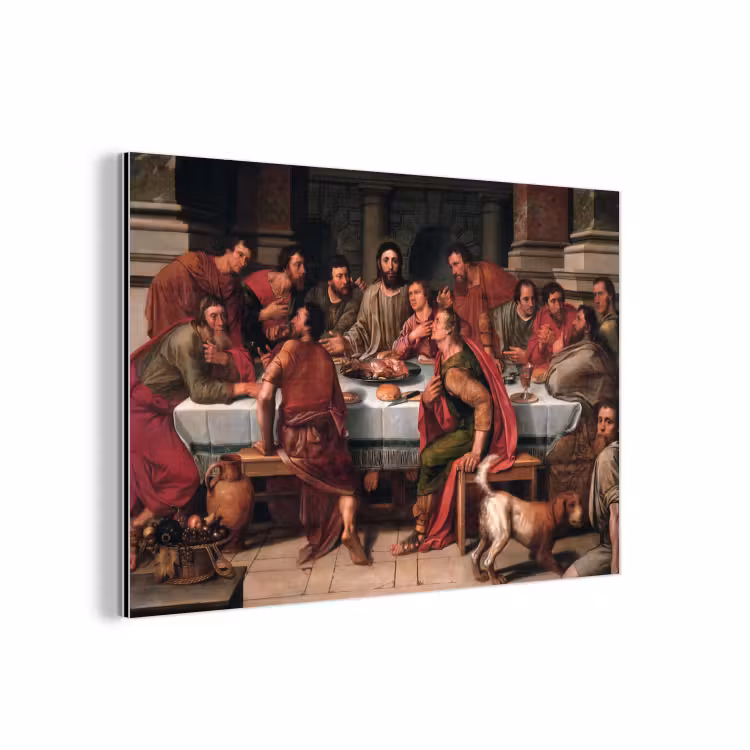 Aluminium schilderij - Het laatste avondmaal - Schilderij van Willem Key — 1