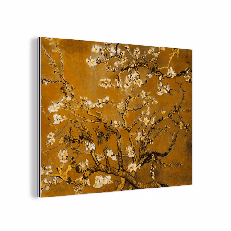Aluminium schilderij - Amandelbloesem - Kunst - Van Gogh - Goud — 1
