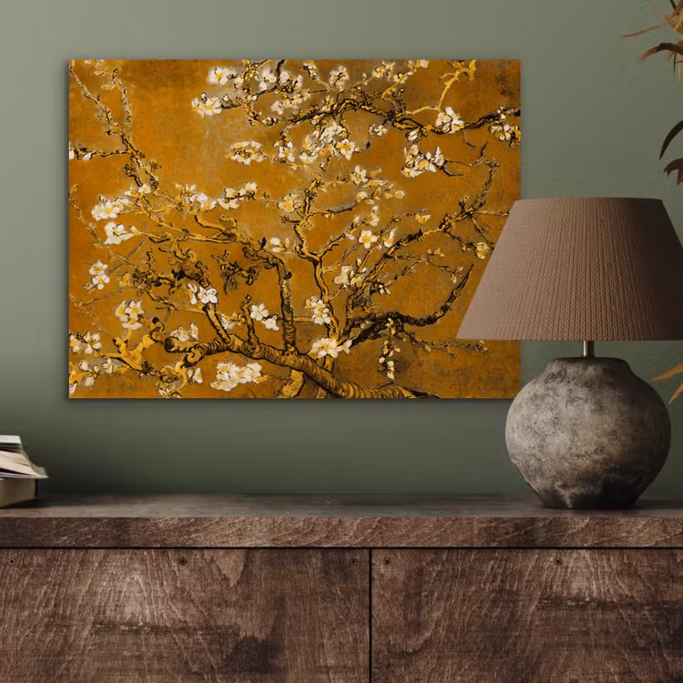 Aluminium schilderij - Amandelbloesem - Kunst - Van Gogh - Goud — 3