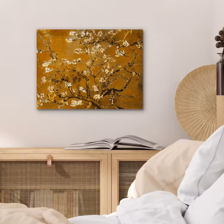 Aluminium schilderij - Amandelbloesem - Kunst - Van Gogh - Goud — 4