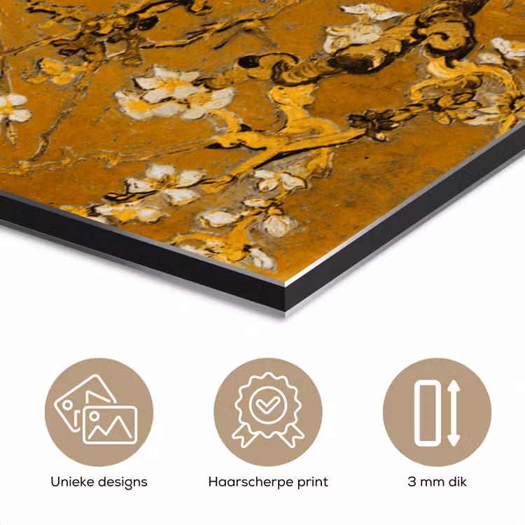Aluminium schilderij - Amandelbloesem - Kunst - Van Gogh - Goud — 7
