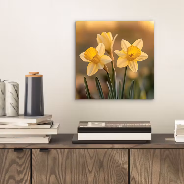 Aluminium schilderij - Bloemen - Geel - Wazig — 2