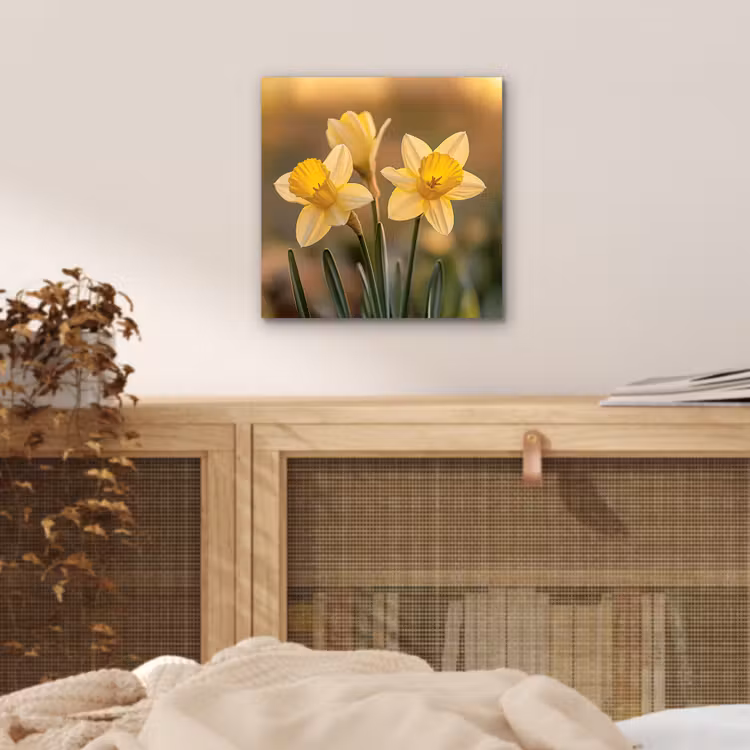 Aluminium schilderij - Bloemen - Geel - Wazig — 4