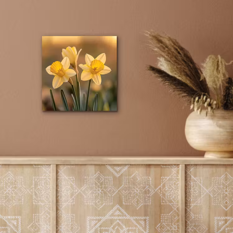 Aluminium schilderij - Bloemen - Geel - Wazig — 5