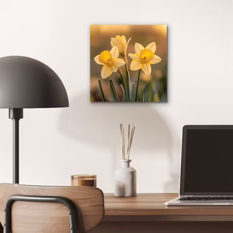 Aluminium schilderij - Bloemen - Geel - Wazig — 6