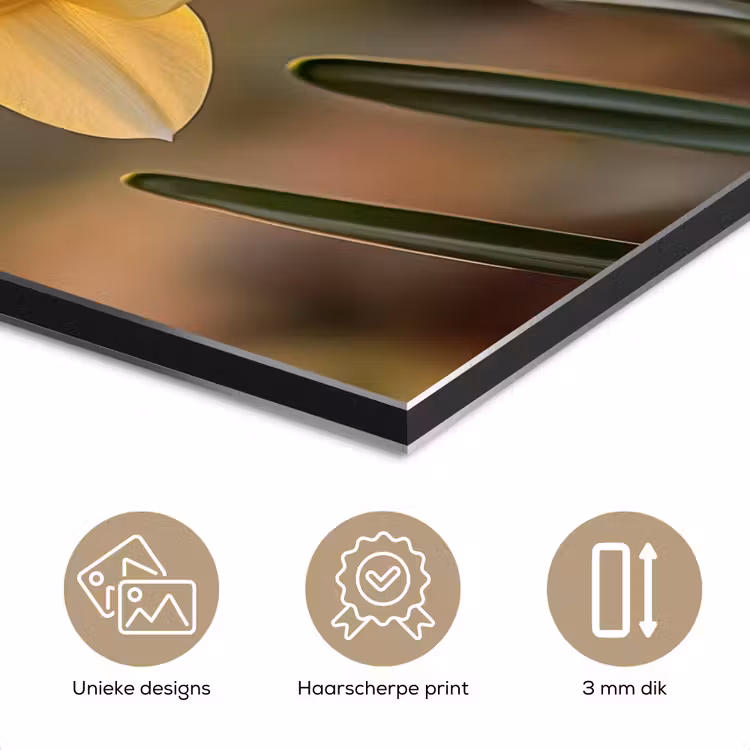 Aluminium schilderij - Bloemen - Geel - Wazig — 7