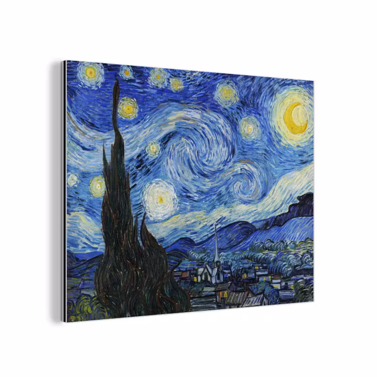 Aluminium schilderij - De sterrennacht - Vincent van Gogh — 1