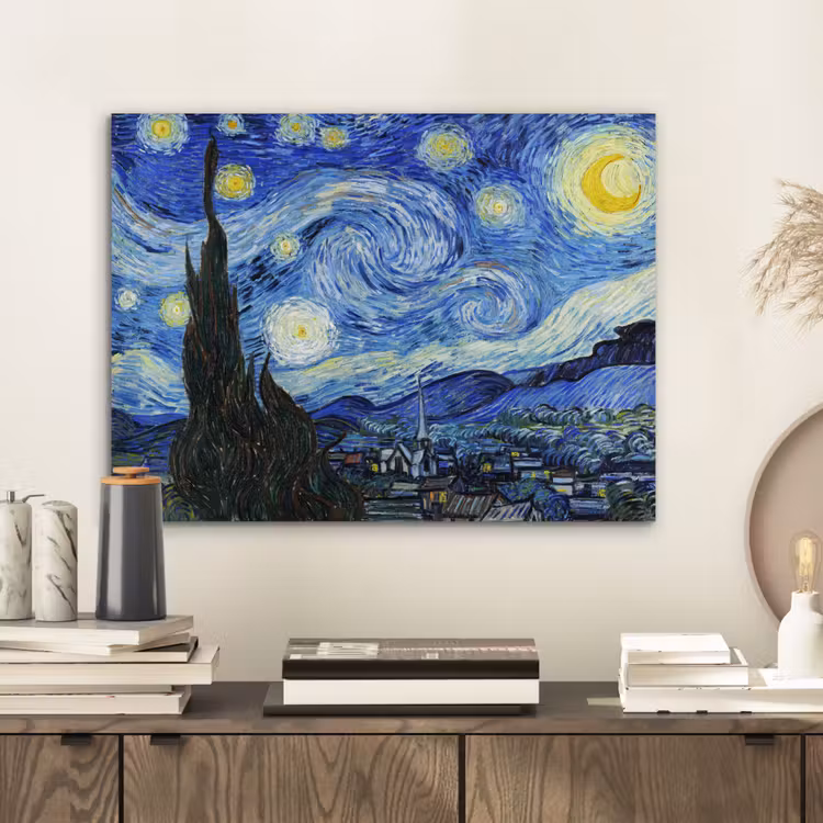 Aluminium schilderij - De sterrennacht - Vincent van Gogh — 2