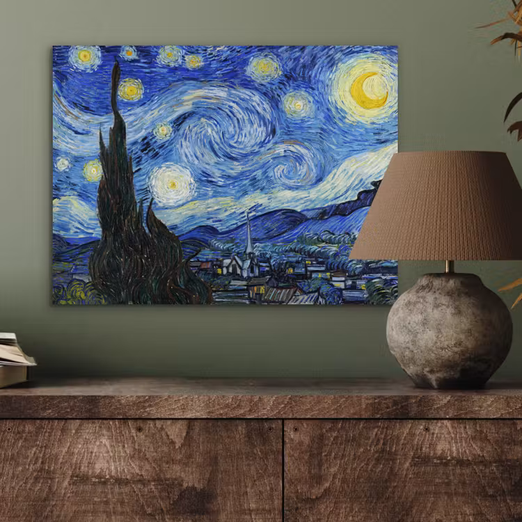 Aluminium schilderij - De sterrennacht - Vincent van Gogh — 3