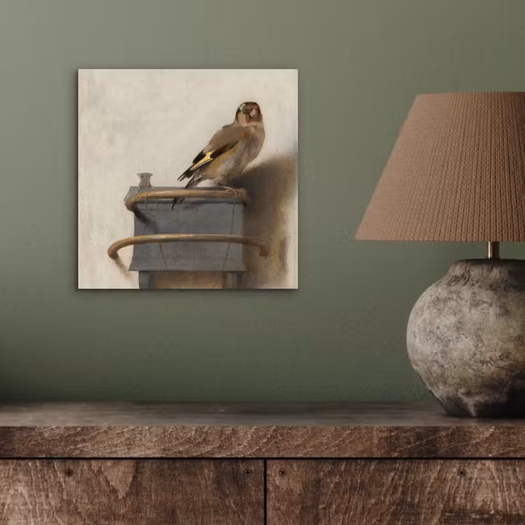 Aluminium schilderij - Het puttertje - Carel Fabritius — 3