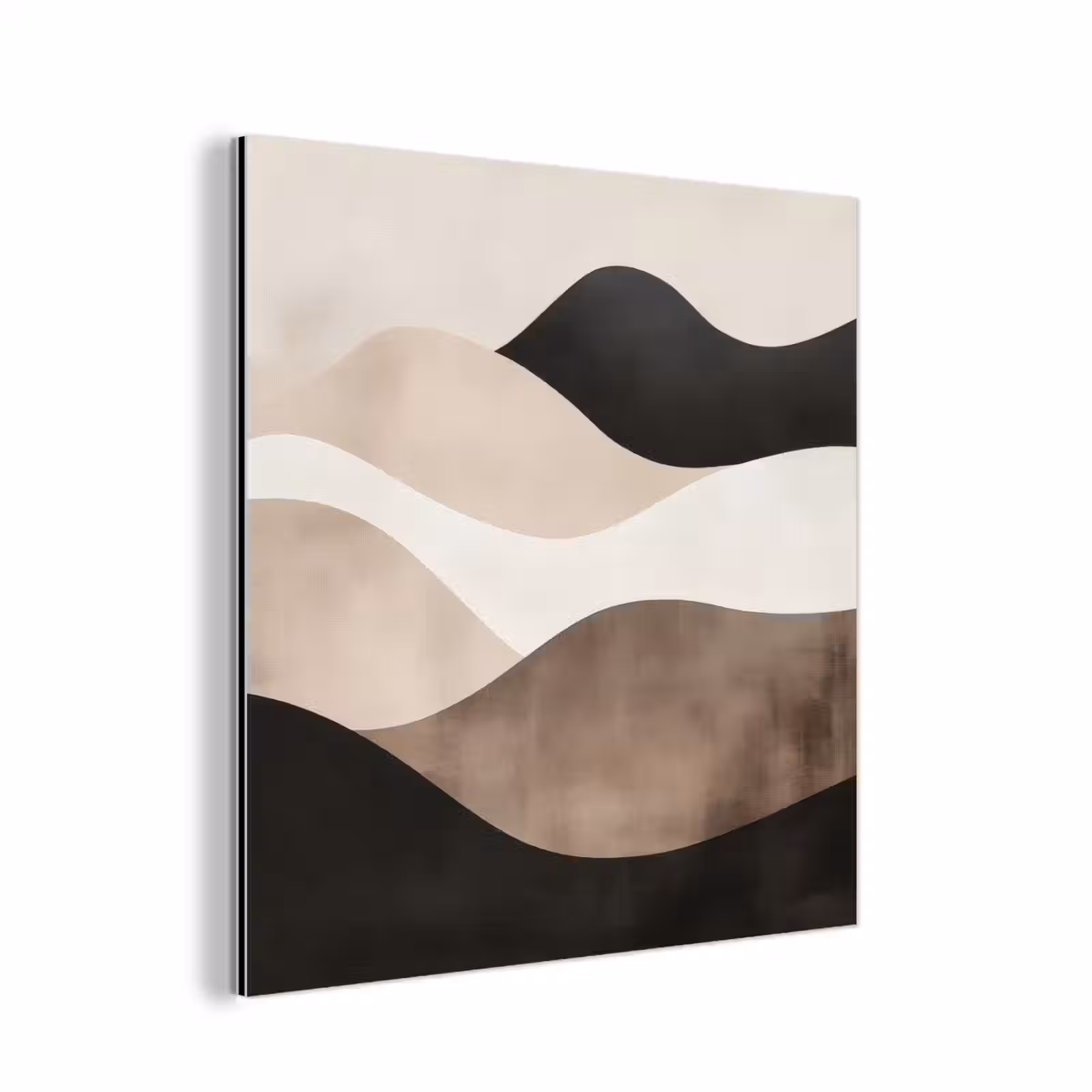 Aluminium schilderij - Abstract - Landschap - Golven - Crèmekleur — 1
