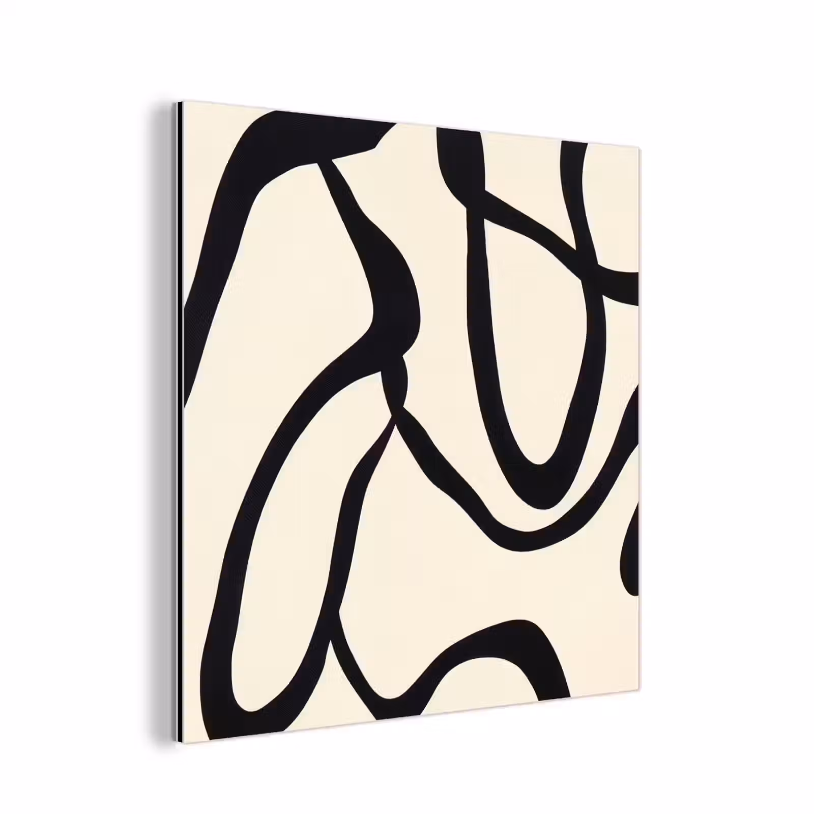 Aluminium schilderij - Abstract - Lijnen - Modern - Beige — 1