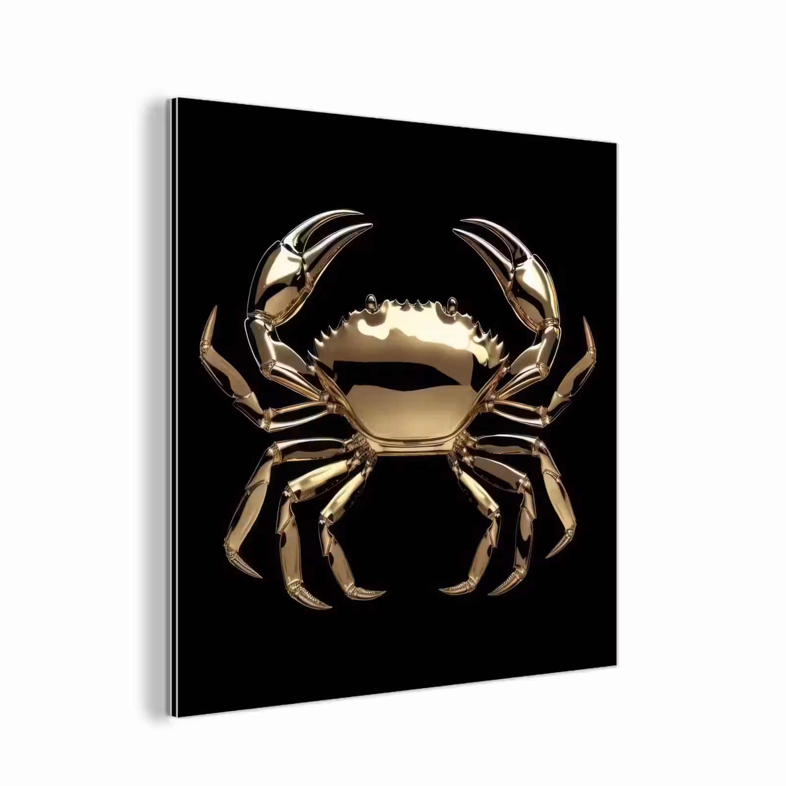 Aluminium schilderij - Goud - Krab - Dieren - Zwart — 1