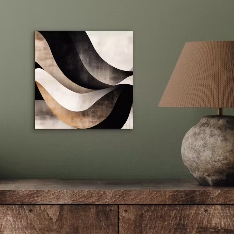 Aluminium schilderij - Abstract - Golven - Zwart - Verweerd — 3