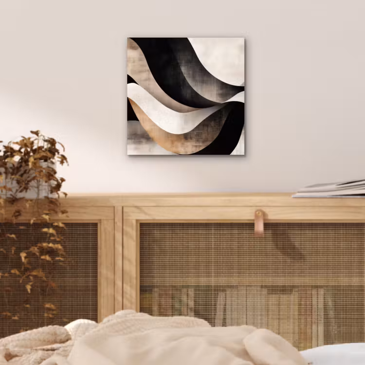 Aluminium schilderij - Abstract - Golven - Zwart - Verweerd — 4