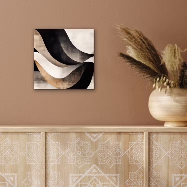 Aluminium schilderij - Abstract - Golven - Zwart - Verweerd — 5
