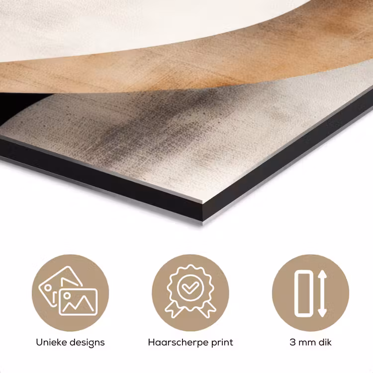 Aluminium schilderij - Abstract - Golven - Zwart - Verweerd — 7