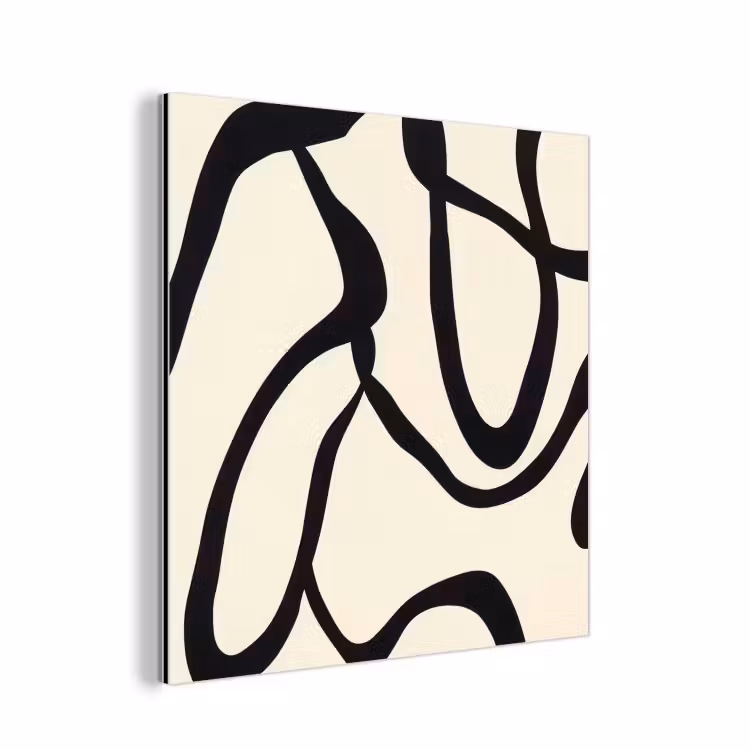 Aluminium schilderij - Abstract - Lijnen - Modern - Beige — 1