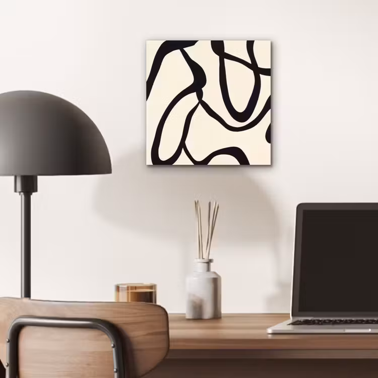 Aluminium schilderij - Abstract - Lijnen - Modern - Beige — 6