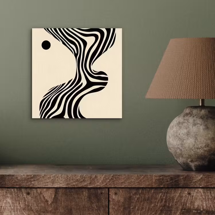 Aluminium schilderij - Beige - Lijnen - Golvend - Abstract — 3