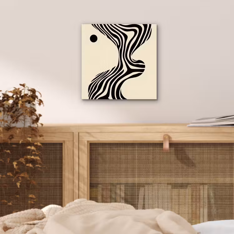 Aluminium schilderij - Beige - Lijnen - Golvend - Abstract — 4