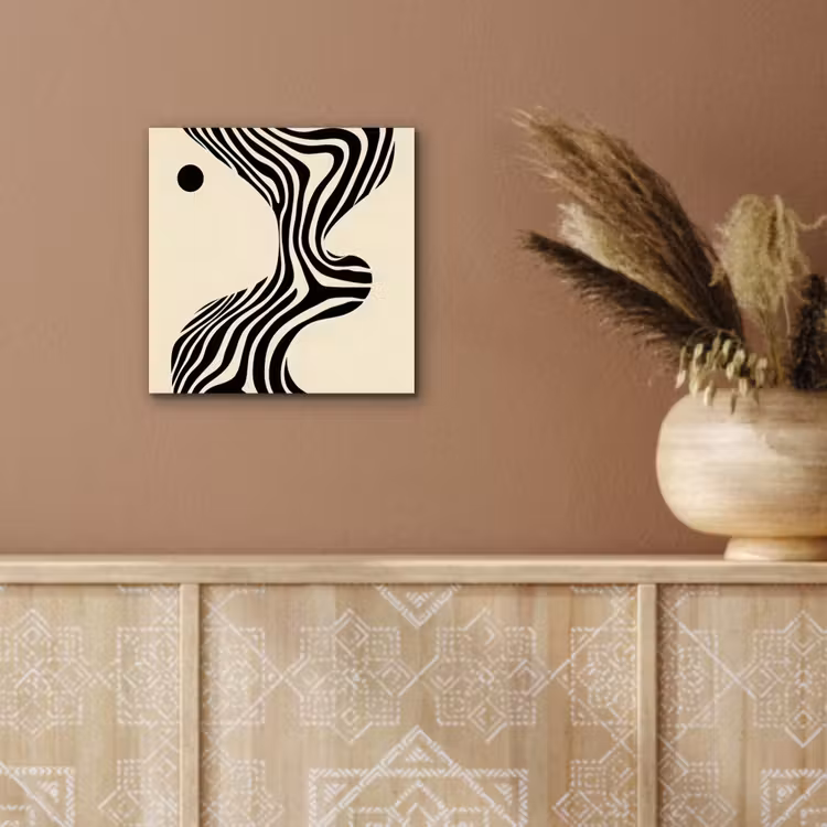 Aluminium schilderij - Beige - Lijnen - Golvend - Abstract — 5