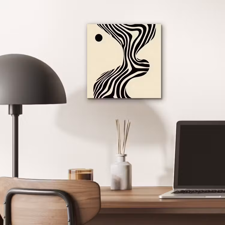 Aluminium schilderij - Beige - Lijnen - Golvend - Abstract — 6