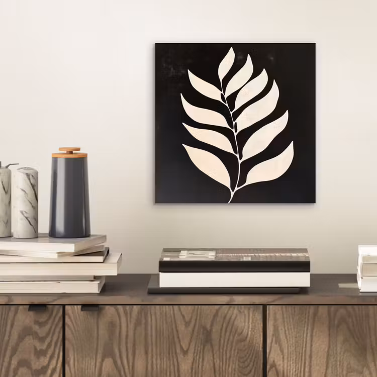 Aluminium schilderij - Blad - Wit - Minimalistisch — 2