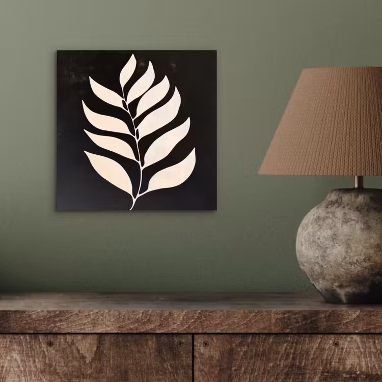 Aluminium schilderij - Blad - Wit - Minimalistisch — 3
