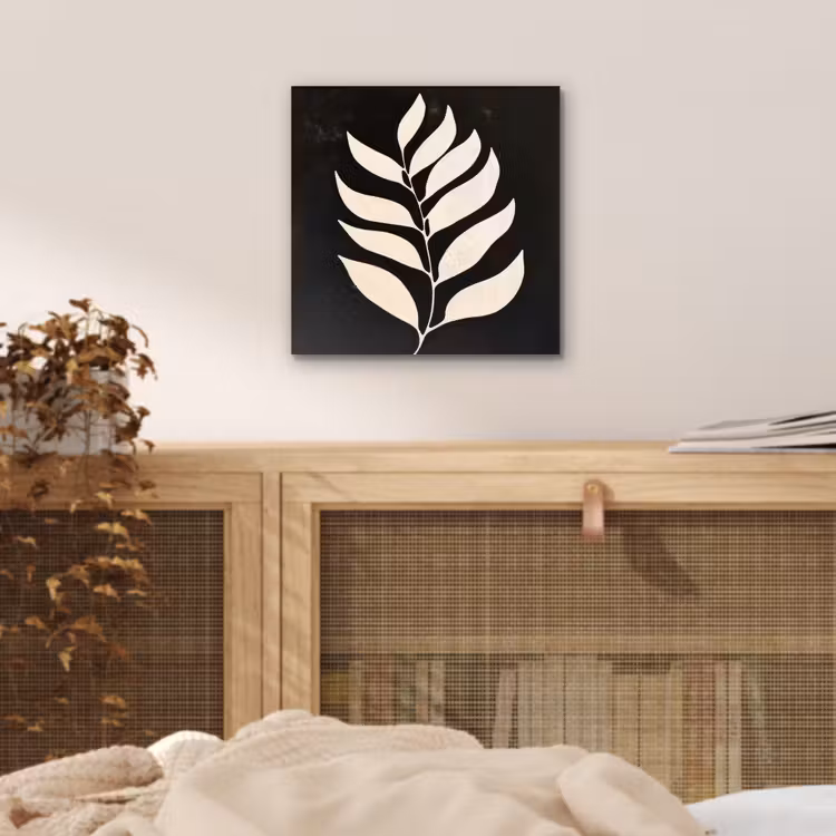 Aluminium schilderij - Blad - Wit - Minimalistisch — 4