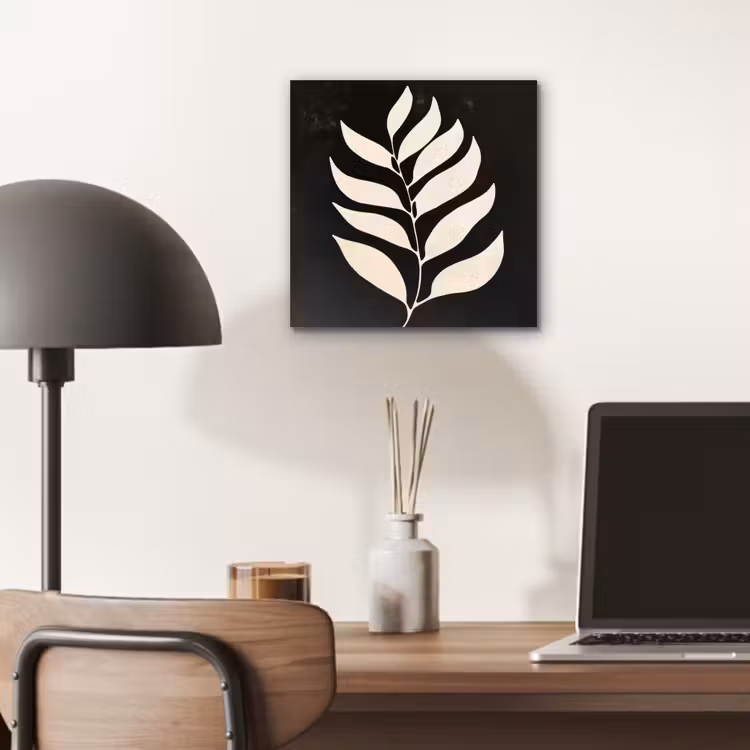 Aluminium schilderij - Blad - Wit - Minimalistisch — 6