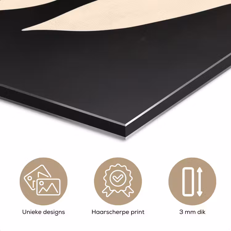 Aluminium schilderij - Blad - Wit - Minimalistisch — 7