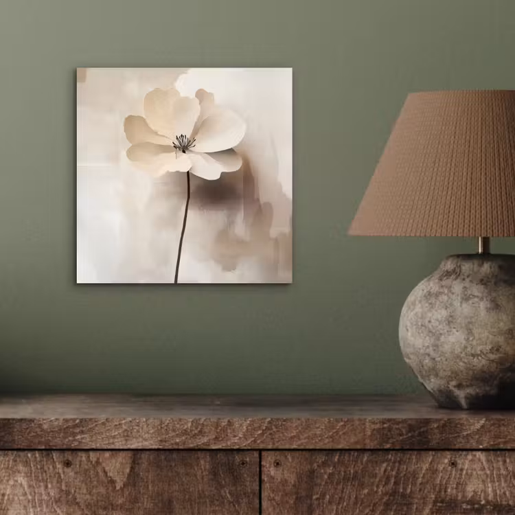 Aluminium schilderij - Bloem - Beige - Verf - Schaduw — 3