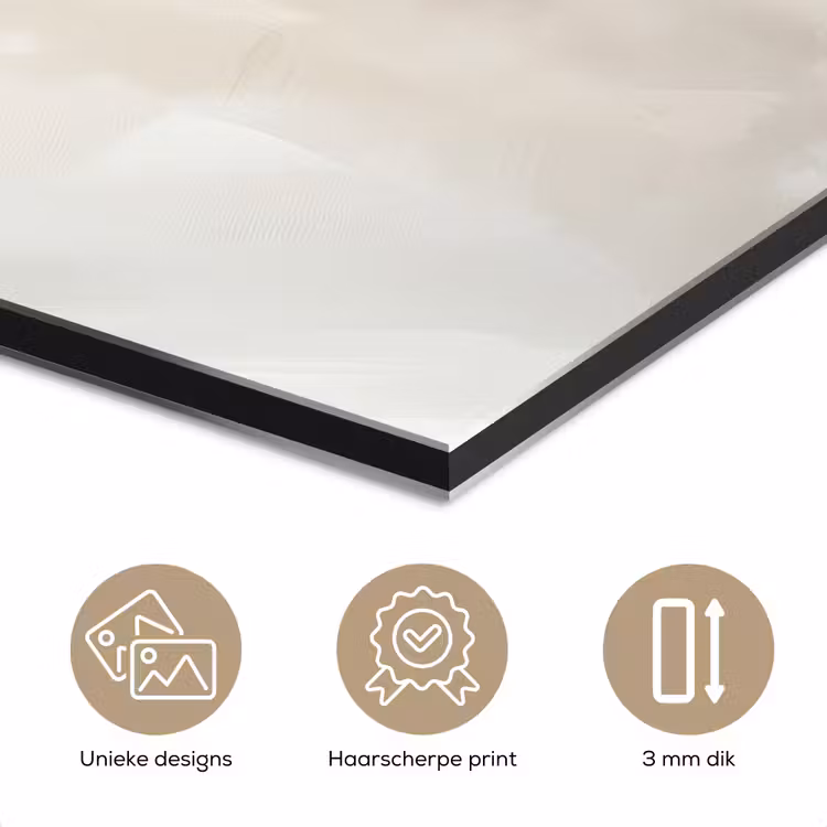Aluminium schilderij - Bloem - Beige - Verf - Schaduw — 7
