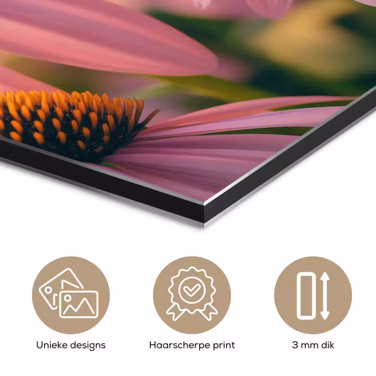 Aluminium schilderij - Bloemen - Paars - Bijen — 7