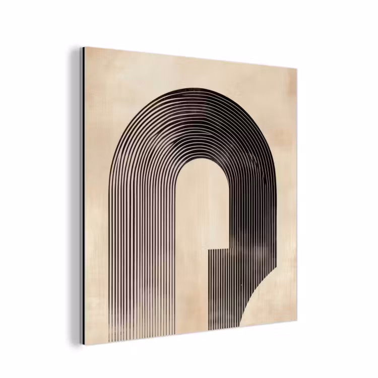 Aluminium schilderij - Boog - Strepen - Minimalistisch - Zwart — 1