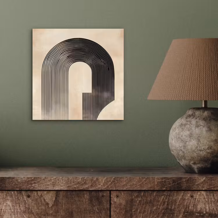 Aluminium schilderij - Boog - Strepen - Minimalistisch - Zwart — 3