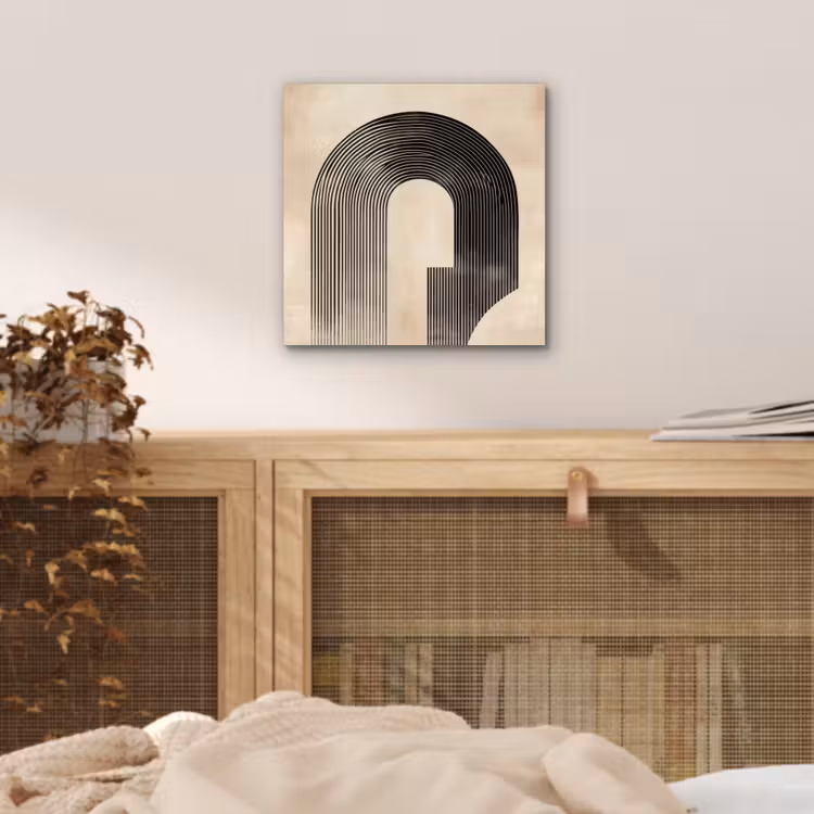 Aluminium schilderij - Boog - Strepen - Minimalistisch - Zwart — 4