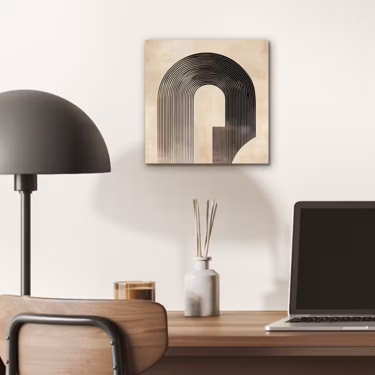 Aluminium schilderij - Boog - Strepen - Minimalistisch - Zwart — 6