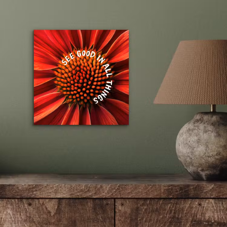 Aluminium schilderij - Close up - Bloem - Quote - Rood — 3