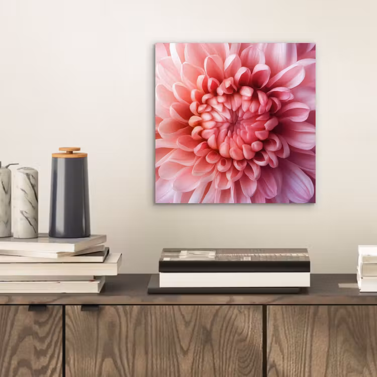 Aluminium schilderij - Dahlia - Bloem - Close up - Roze — 2