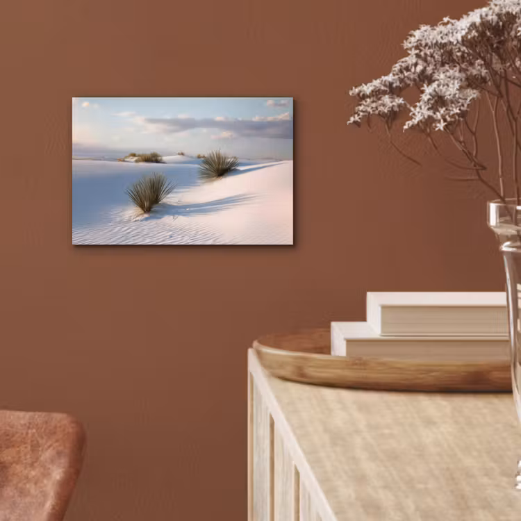 Aluminium schilderij - Duinen - Gras - Wolken - Beige — 5