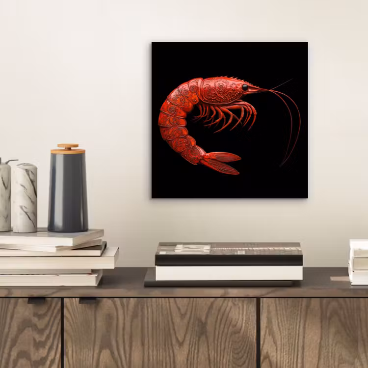 Aluminium schilderij - Garnaal - Rood - Dieren — 2