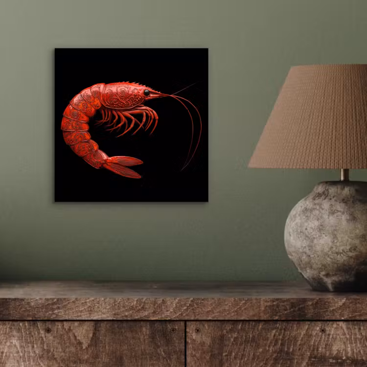 Aluminium schilderij - Garnaal - Rood - Dieren — 3