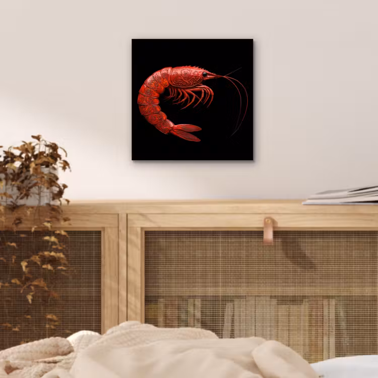 Aluminium schilderij - Garnaal - Rood - Dieren — 4