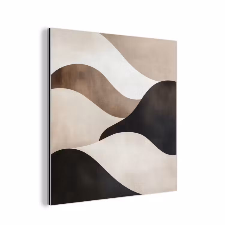 Aluminium schilderij - Golven - Abstract - Beige — 1