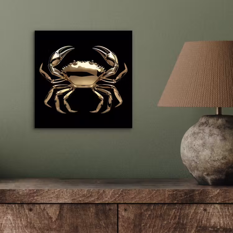 Aluminium schilderij - Goud - Krab - Dieren - Zwart — 3