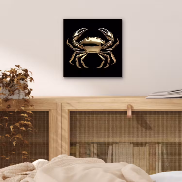 Aluminium schilderij - Goud - Krab - Dieren - Zwart — 4