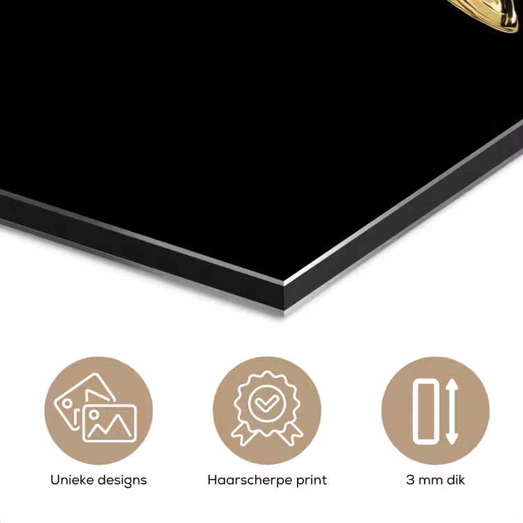 Aluminium schilderij - Goud - Vis - Haak - Zwart — 7
